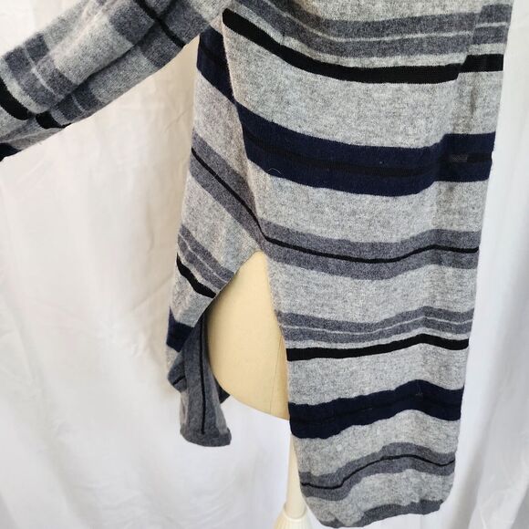 Derek Lam 10 Crosby 90% Wool Cardigan Size S flared Longline Striped Gray Soft - Picture 5 of 10
